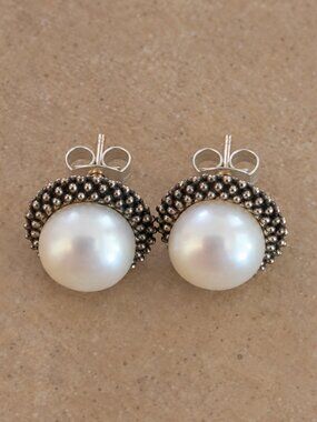 LAGOS Caviar Pearl Stud Earrings